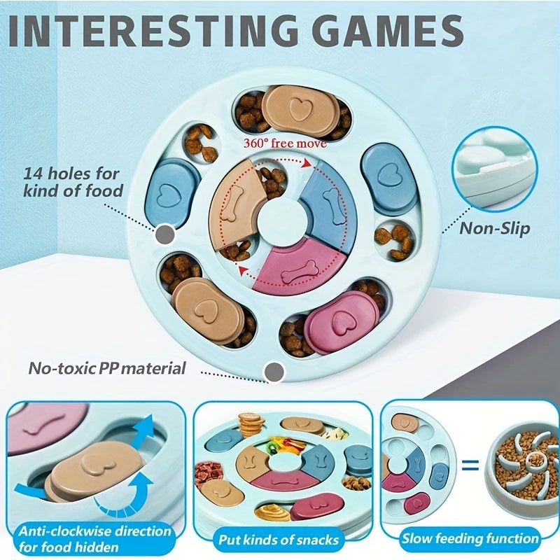 Plato Lento Interactivo para Perros | Juguete Tipo Rompecabezas